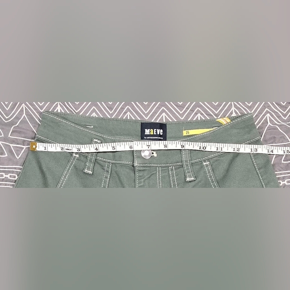 Maeve Stitched Olive Green High Rise Wide Leg Jeans Size 25 - Picture 7 of 10